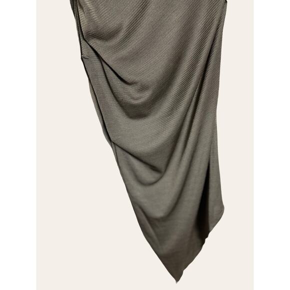 Alexander Wang Olive Green Draped Corset Long Sleeve Midi Dress Size 4 - Picture 7 of 11